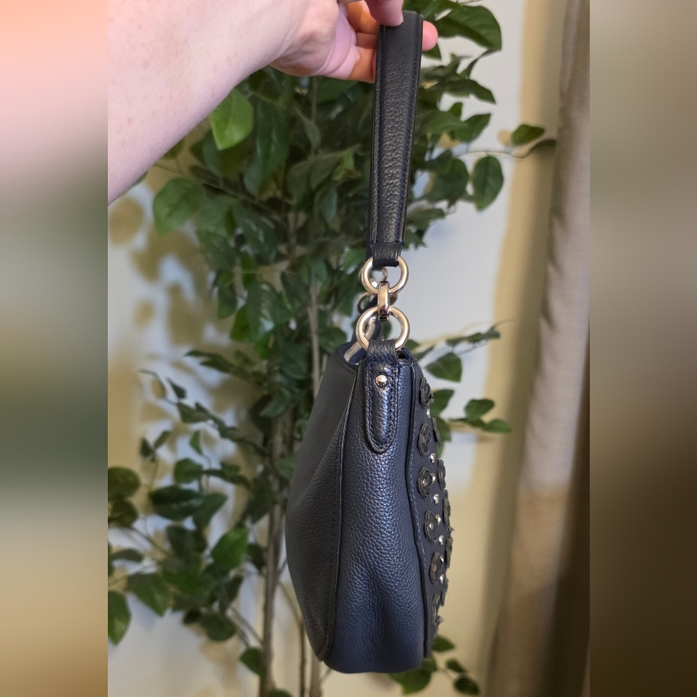 Coach Chelsea Crossbody in Floral Studded Rivets Navy - Picture 7 of 9